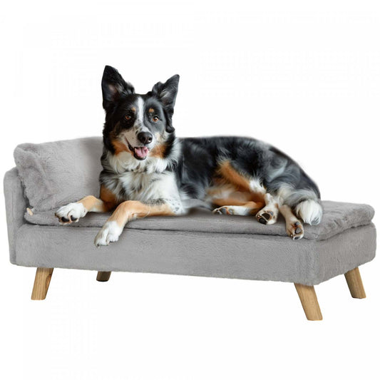 Pawhut Canapé pour Chien, Canapé pour Chiens avec Coussin, Lits pour Animaux de Compagnie pour Chiens de Taille Moyenne avec Housse Amovible et Lavable, |Pawhut Dog Sofa, Dog Couch With Pillow, Pet Beds For Medium Dogs With Removable And Washable Cover