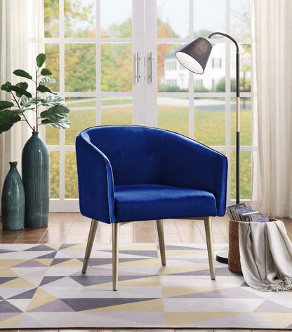 Velma Chaise d'appoint Velours Marine | Chaise D'appoint Velma En Velours Bleu