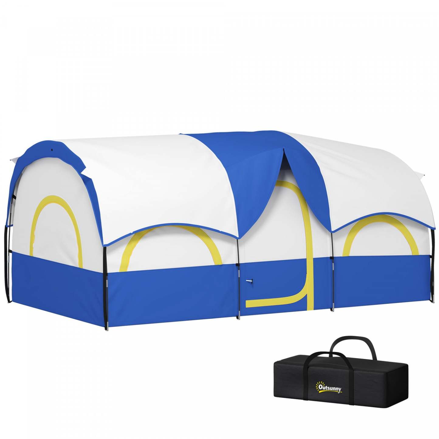 Outsunny Tente de Camping 4-6 Personnes, 3000mm Imperméable et UPF30+, Bleu