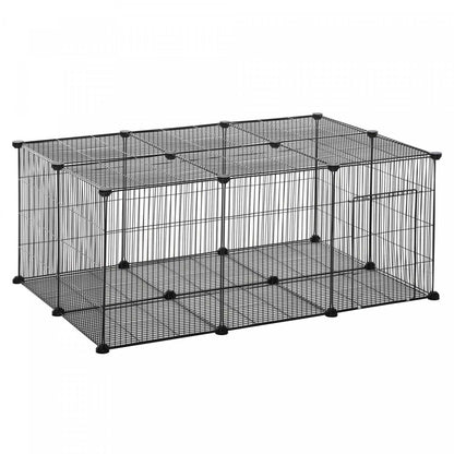 Pawhut Parc Pour Petits Animaux Cage Pour Petits Animaux 22 Panneaux Clôture De Jardin Portable En F