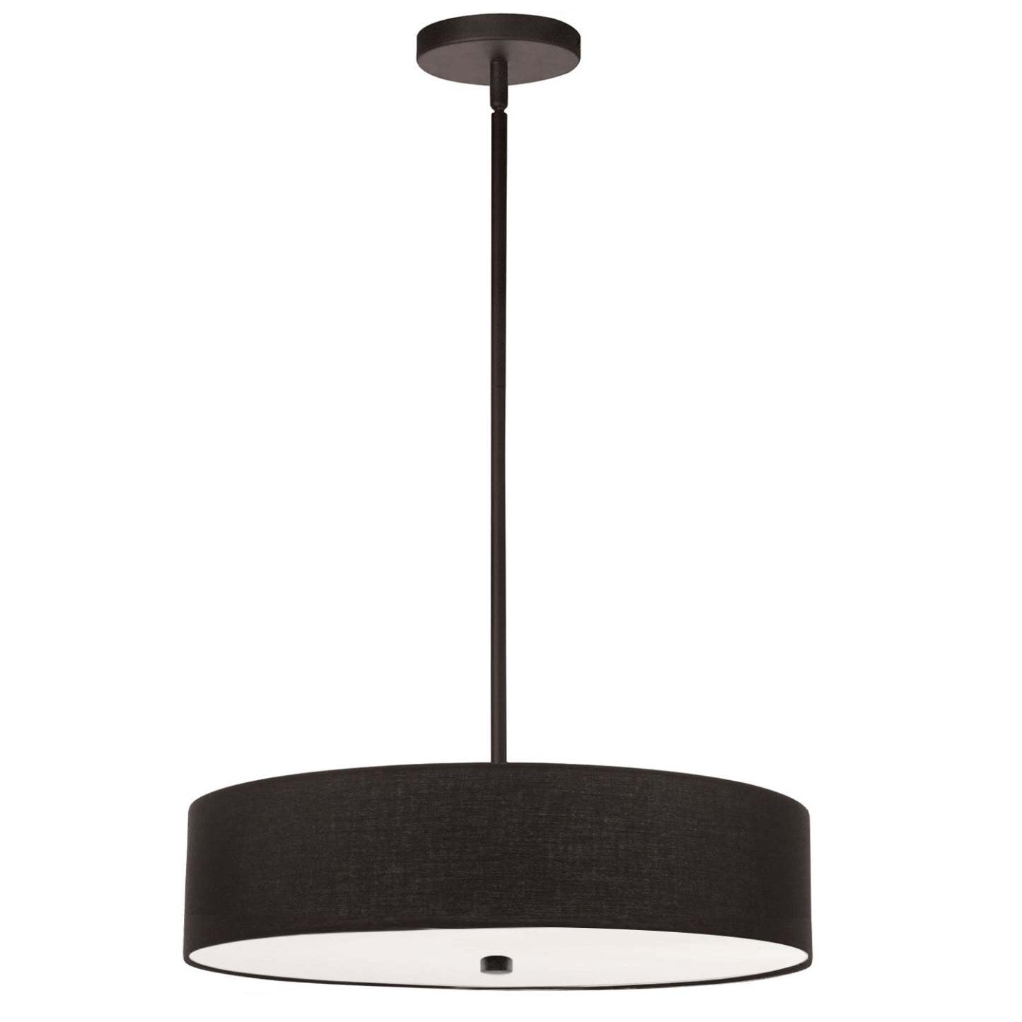 Dainolite Everly 4 Light Pendant Fini noir mat Abat-jour noir Lampe|Luminaire suspendu Everly de Dainolite avec abat-jour noir, fini noir mat et 4 ampoules