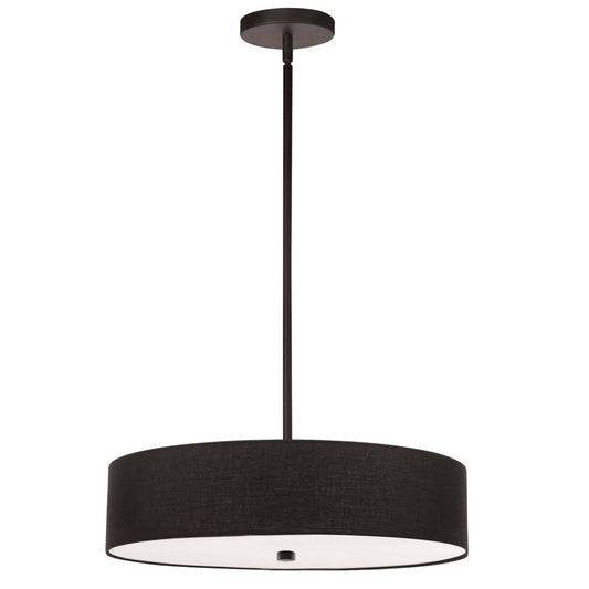 Dainolite Everly 4 Light Pendant Fini noir mat Abat-jour noir Lampe|Luminaire suspendu Everly de Dainolite avec abat-jour noir, fini noir mat et 4 ampoules