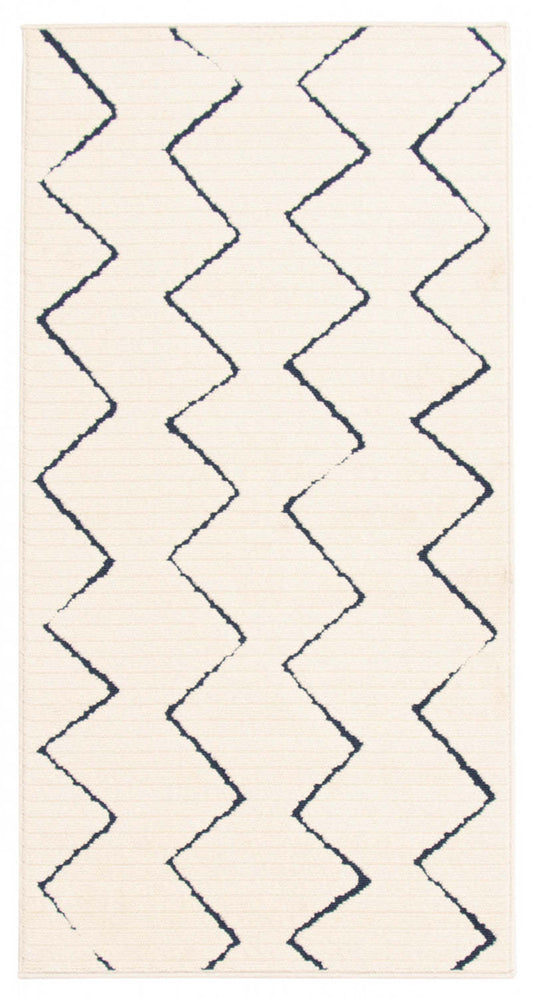 Tapis Kimi Bleu-Ivoire 2'8 x 4'11|Carpette Kimi bleueivoire 2 pi 8 po x 4 pi 11 po|D86FDJ64