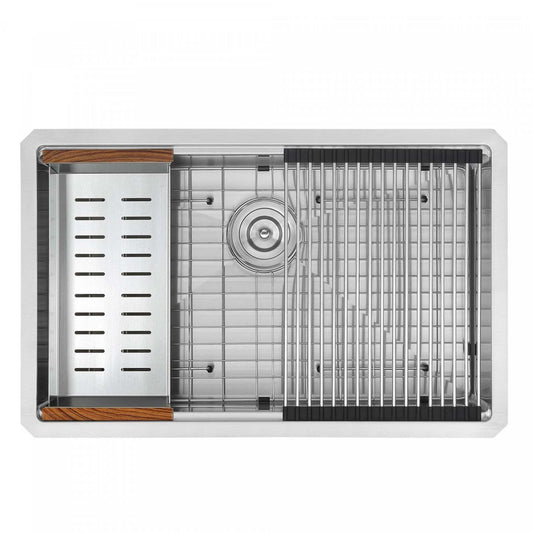 Ancona 30 Undermount Workstation Kitchen Sink - AN-3372|Évier de cuisine poste de travail sous plan Ancona de 30 po - AN-3372|D77GD24D