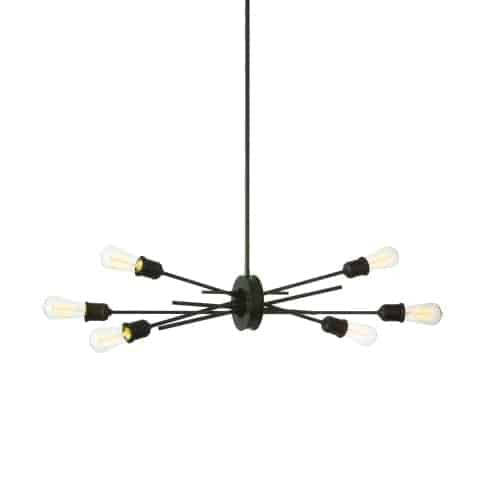Dainolite Nebraska 6 Light Horizontal Pendant Espresso Finish Lamp|Luminaire suspendu horizontal Nebraska de Dainolite avec fini espresso et 6 ampoules