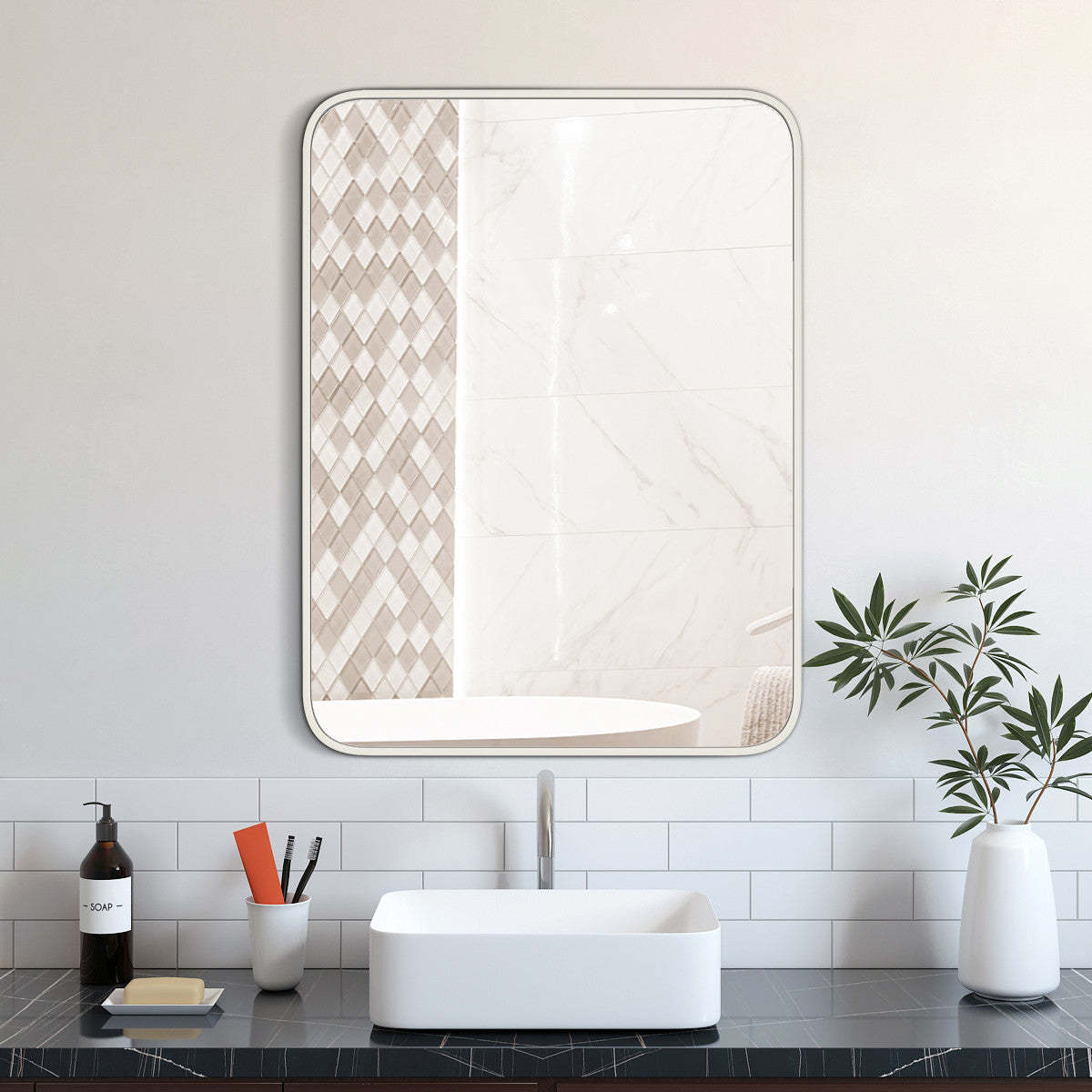 Miroir Tuckerson White 40 | Miroir Tuckerson de 40 po blanc