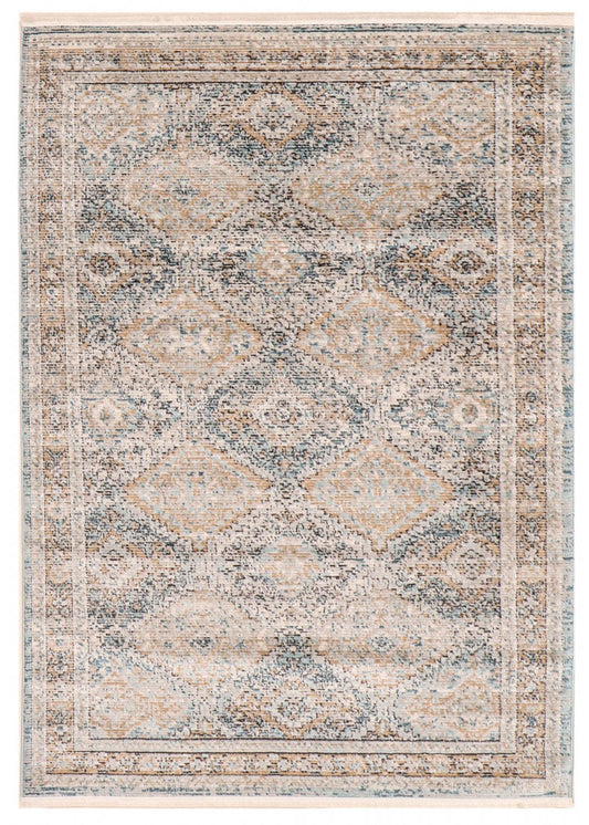 Tapis Leandra taupe/bleu 6'7 X 9'6 Tapis|Carpette Leandra taupe/bleue 6 pi 7 po x 9 pi 6 po|D86FIFSE