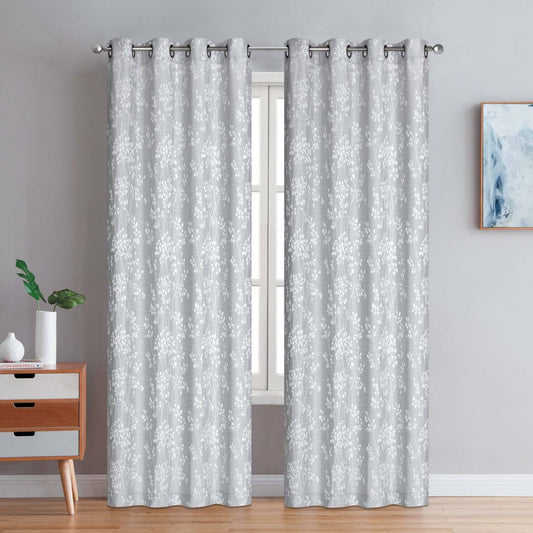 Preston Grommet Paire de panneaux de rideaux gris - 54x84|Paire de panneaux de rideaux gris à oeillets Preston - 54x84|D258MV2B