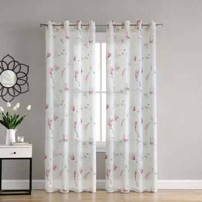Habitat Symphony Rose Sheer Grommet Curtain Panel - 52 x 95|Panneau de rideau transparent à œillets Symphonie rose d'Habitat - 52 x 95