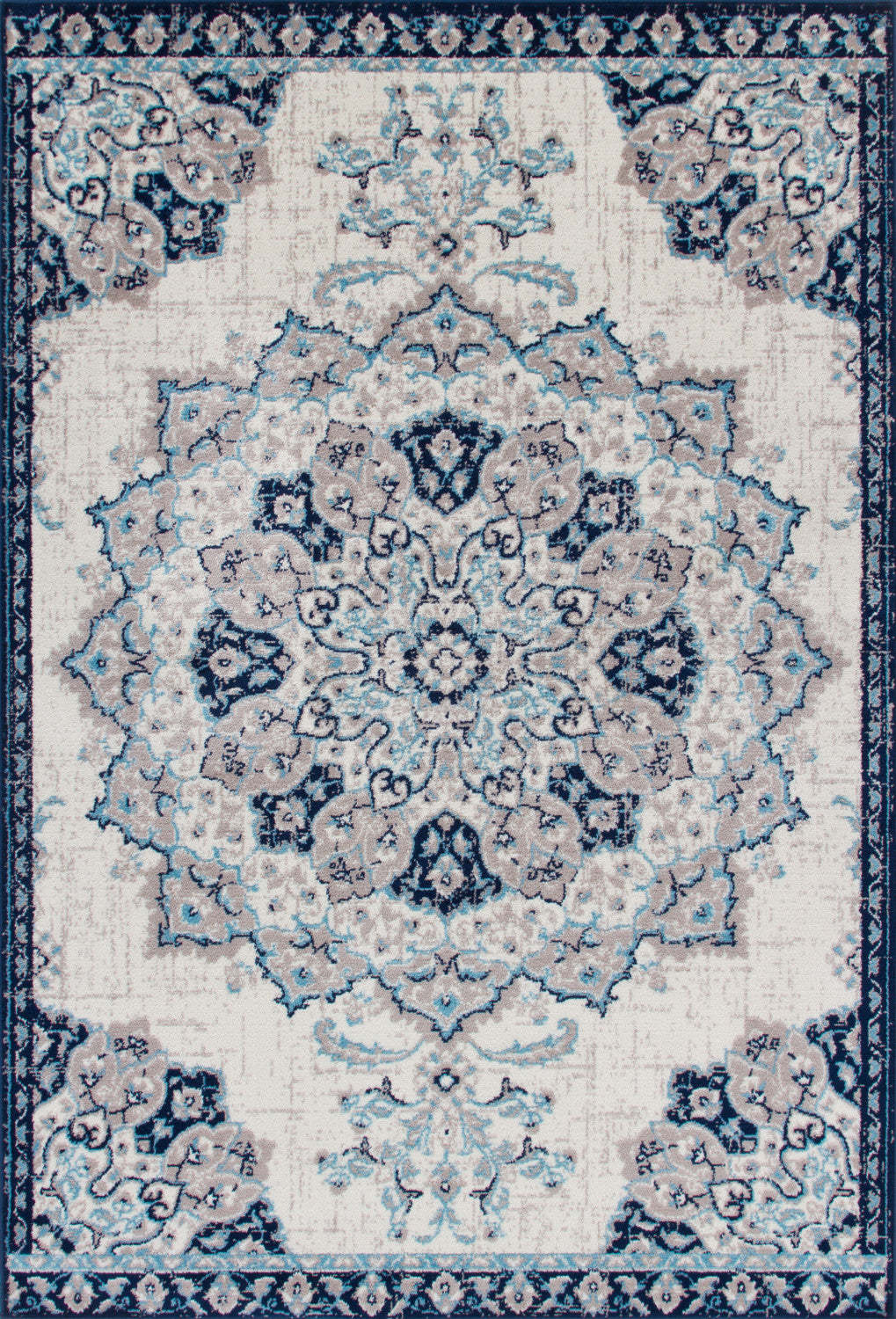 Tapis Sav Vin Nw 3x5|Carpette Sav Vintage bleu marine et blanche 3 x 5|D80GNE9N
