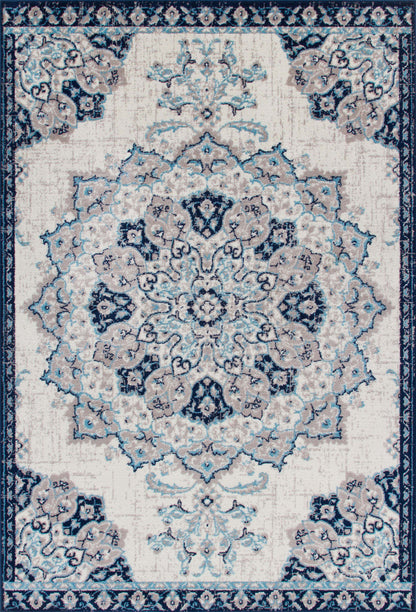 Sav Vin Nw 4x6 Area Rug|Carpette Sav Vintage bleu marine et blanche 4 x 6|D80G00OV