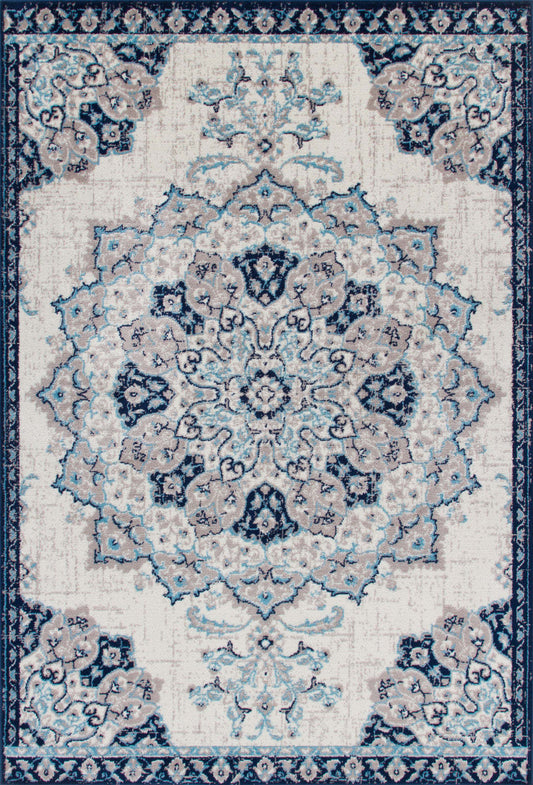 Sav Vin Nw 4x6 Area Rug|Carpette Sav Vintage bleu marine et blanche 4 x 6|D80G00OV