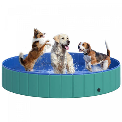 Pawhut Φ63 Piscine Pliable Pour Chien Pour Grands Chiens, Piscine Portable Pour Animaux De Compagnie, Piscine Pour Chiots Intérieure/Extérieure | Pawhut Piscine De Bain Pour Chien En PVC Pliable Portable Pour Enfants Pour Animaux De Compagnie, Ba