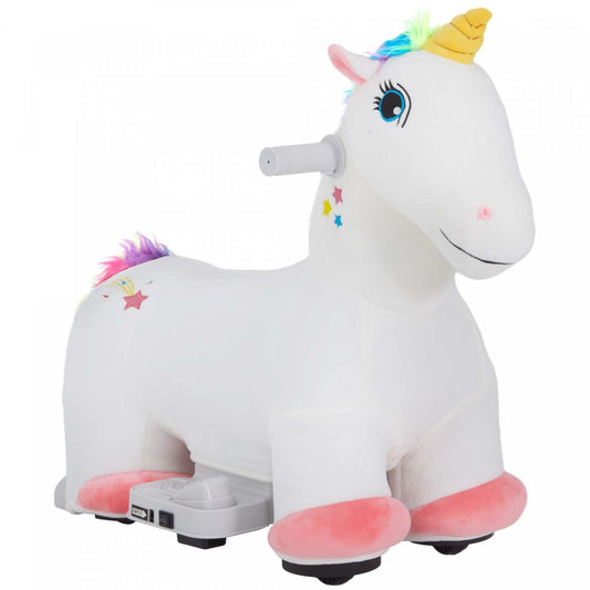 Qaba 6v Cheval Électrique, Cheval Électrique À Piles Pour Enfants, Jouet Poney Avec Musique, Roues E