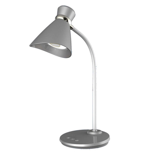 Lampe de table Dainolite finition argentée avec ampoule LED de 6 W