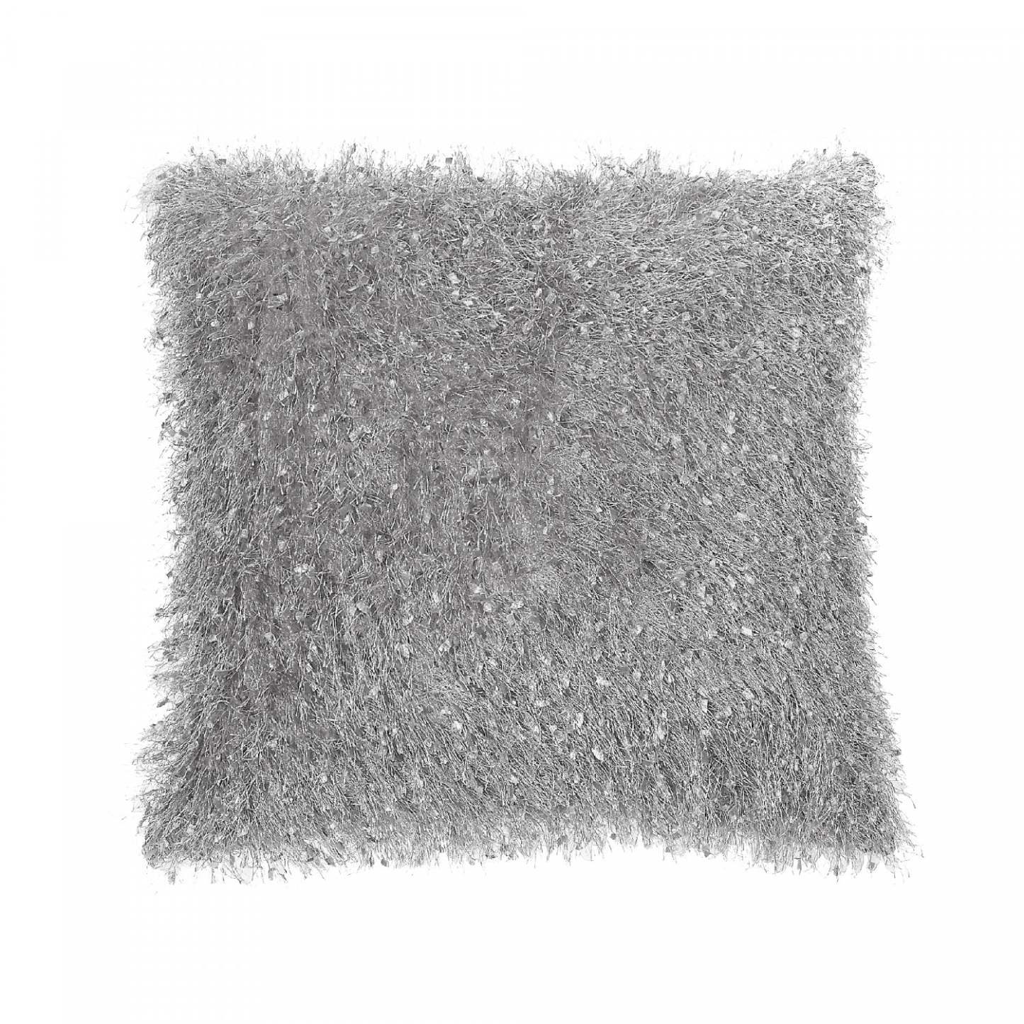 Coussin ébouriffé avec fermeture éclair latérale Gris|Coussin ébouriffé gris avec fermeture à glissière sur le côté