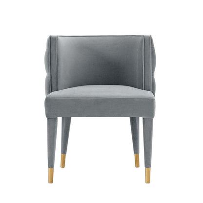 Manhattan Comfort Modern Maya Tufted Velvet Dining Chair - Grey|Chaise de salle à manger moderne Maya de Manhattan Comfort en velours capitonné - grise