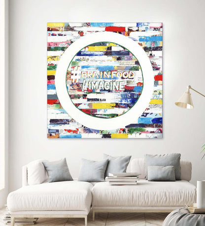 Œuvre d'art murale géante « Smoke Circus IV » 54 x 54