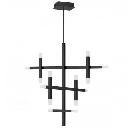Dainolite Acasia Chandelier 42w Lampe Diffuseur Acrylique Givré Noir Mat|Lustre Acasia de Dainolite en acrylique givré qui diffuse la lumière, avec fini noir mat et ampoule de 42 W