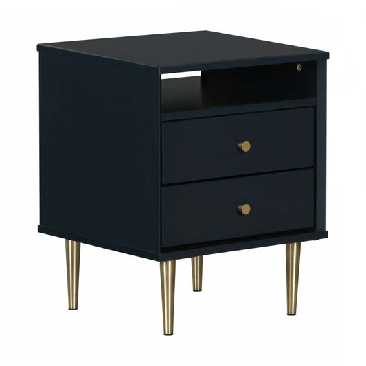 Dylane 2-Drawer Nightstand - Navy Blue|Table de nuit Dylane à 2 tiroirs - bleu marine