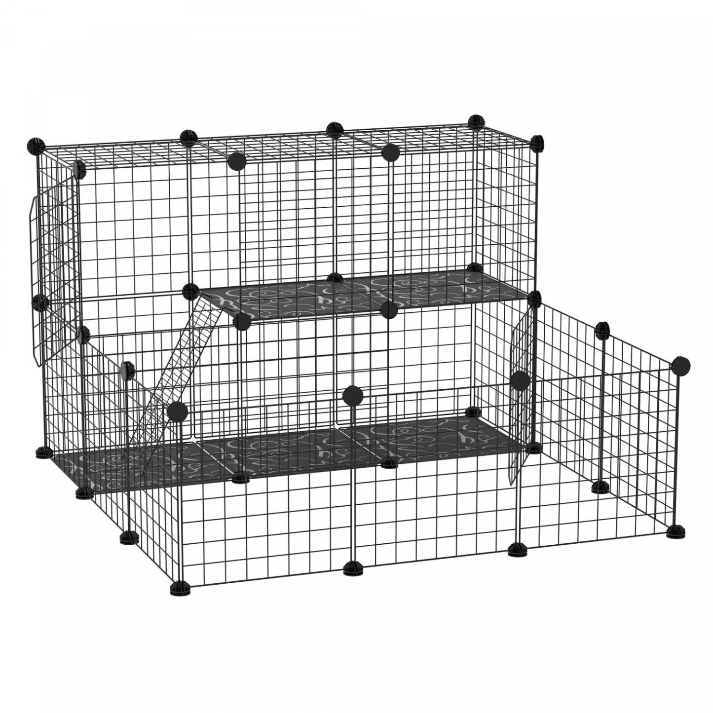Pawhut Petite Cage Pour Animaux Cage Pour Lapin Avec Porte, Parc Pour Cochon D'inde, Clôture Pour Petit Animal Pour Lapin, Ch|Pawhut Enclos Modulable Clôture Pour Petits Animaux Cage Pour Lapin Cochon D'inde Diy Avec 2 Portes