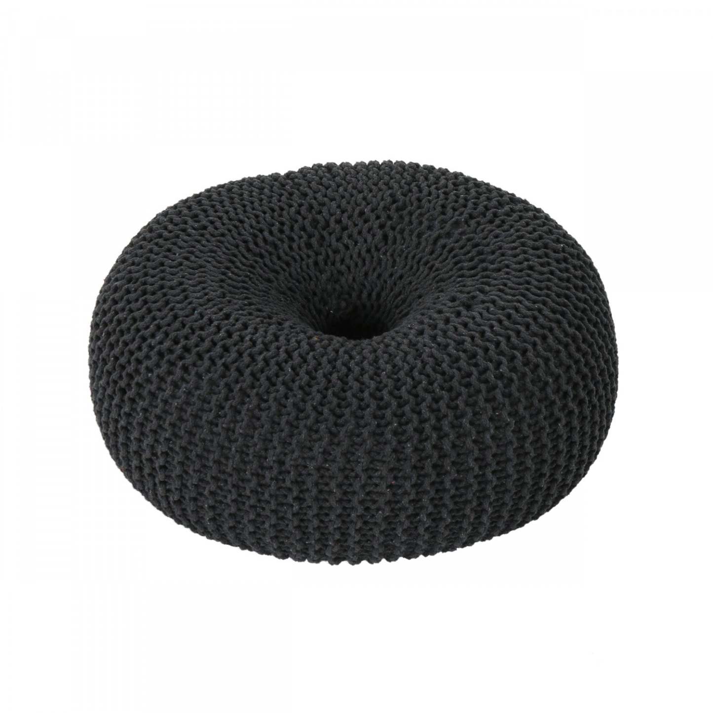 Pouf Rembourré Murphy, 100 % Coton - Noir | Murphy Upholstered Pouf,100% Cotton - Black