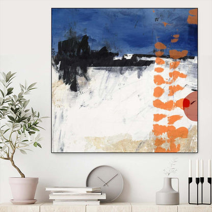 Midnight Rise Ii Canvas Framed Black 20x20 Wall Art|Œuvre d'art murale sur toile encadrée noire « Midnight Rise Ii » 20 x 20