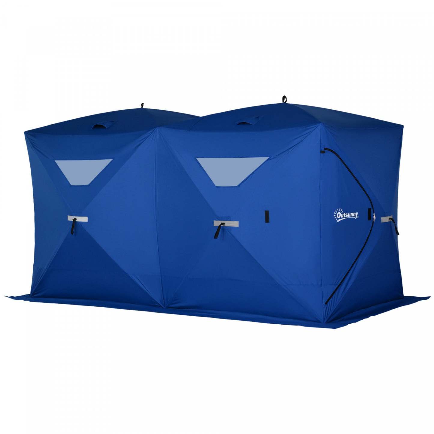Outsunny 5-8 Person Pop-up Ice Fishing Shelter Tent, Blue|Outsunny Tente De Pêche Sur Glace Isolée Pour 5 À 8 Personnes (142 X 71 X 71)