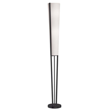 Dainolite Emotions 2 Light Floor Lamp Matte Black White Shade|Lampe à pied Emotions de Dainolite avec abat-jour blanc, fini noir mat et 2 ampoule