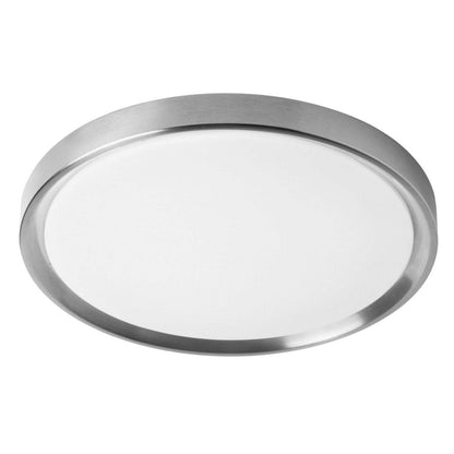 Dainolite Frida Flush Mount 30w Satin Chrome Lamp|Plafonnier affleuré Frida de Dainolite avec finition chromée satinée et ampoule de 30 W