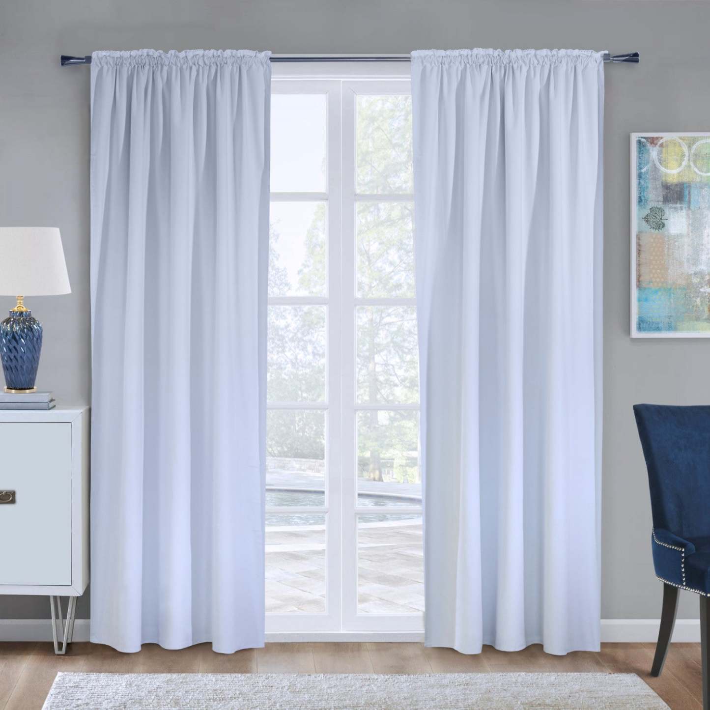 Thermaplus Ultimate White Blackout Multi Header Curtain Liner - 45 x 113|Panneau de doublure de rideau coupe-lumière Ultime blanc à têtes multiples de Thermaplus - 45 x 113