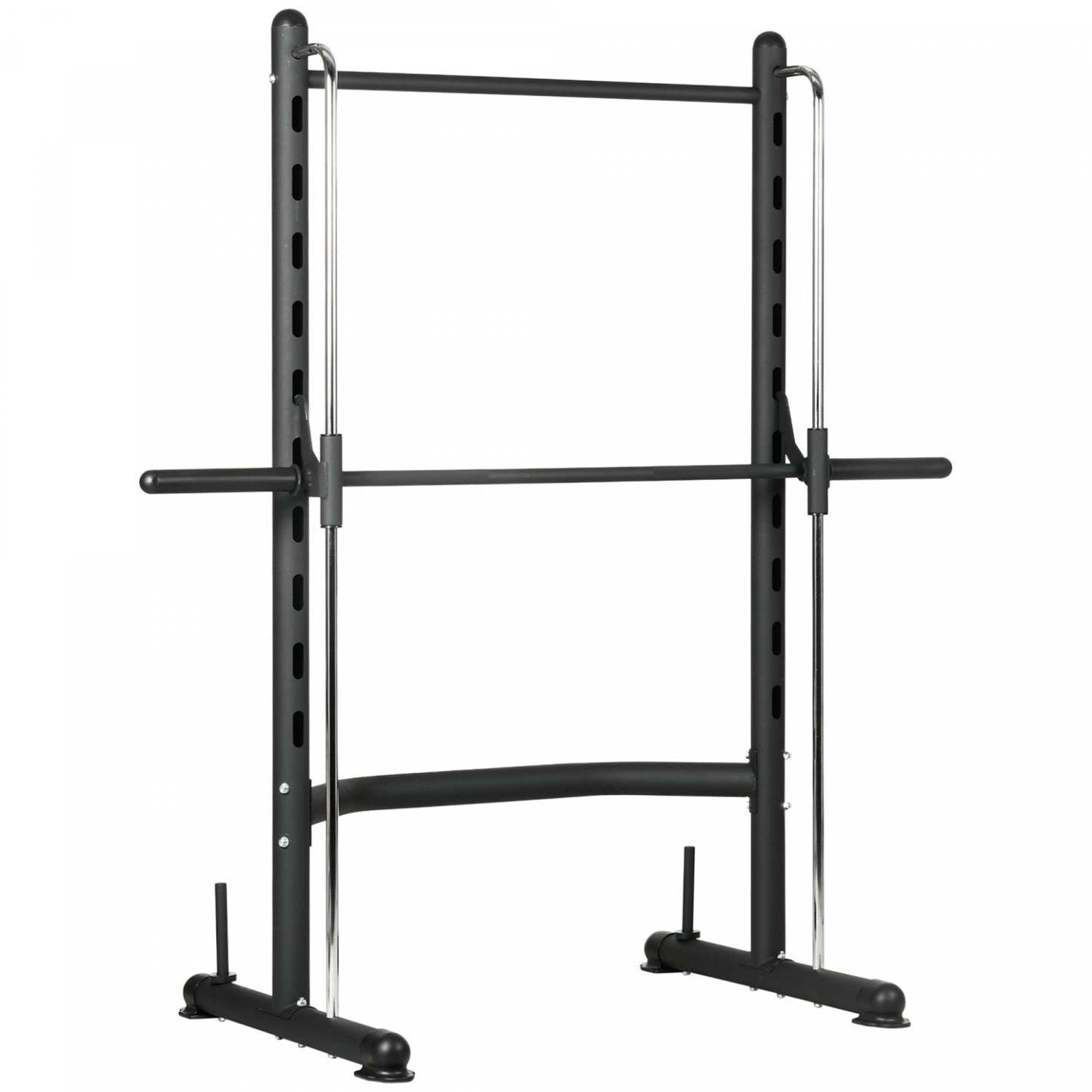Soozier Support de Squat réglable avec barre de traction et barre d'haltères Bench Press|Soozier Support de Squat réglable avec Barre de Traction Presse Banc