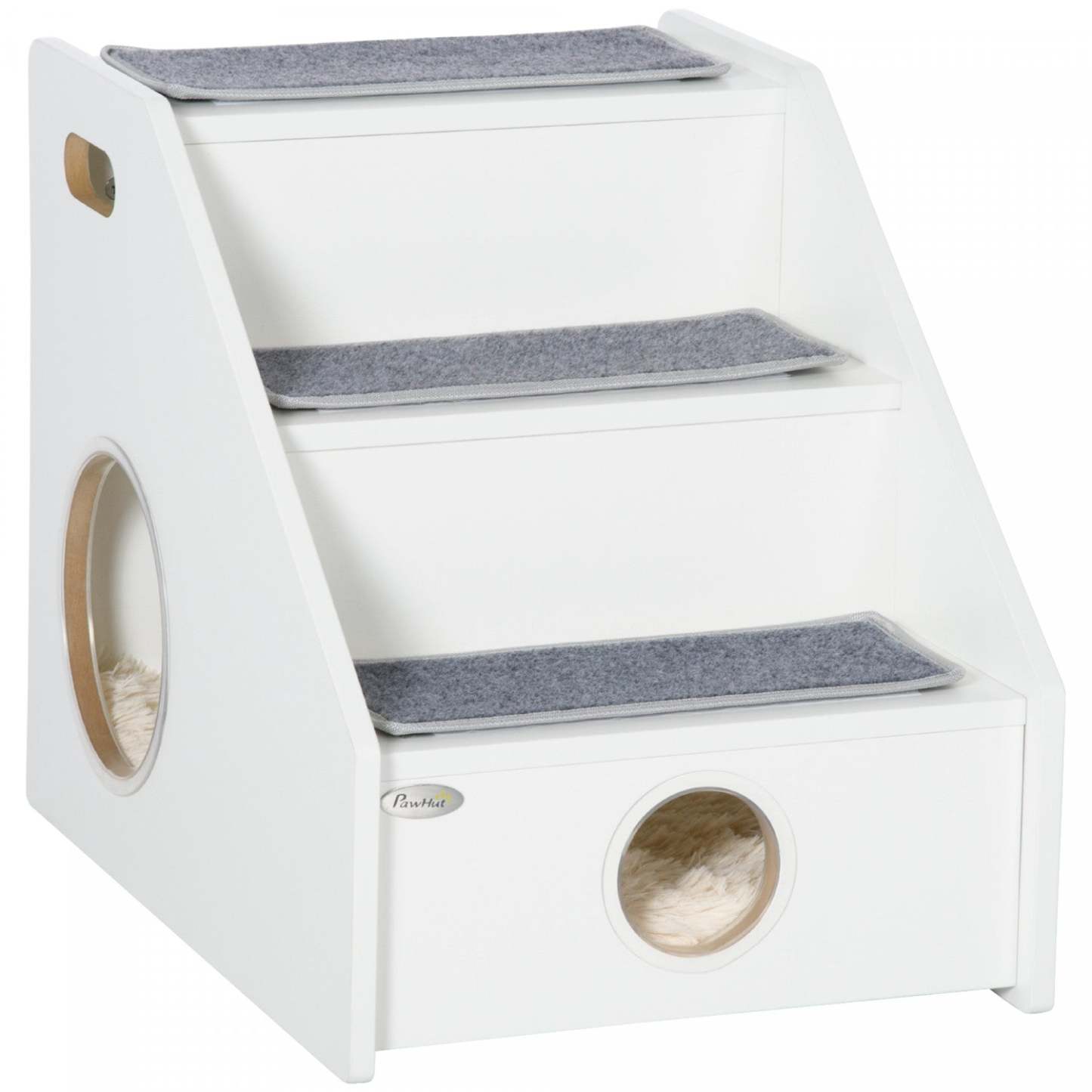 Pawhut Escaliers Pour Animaux De Compagnie Pour Maison Cachée Pour Chiens Miniatures, Marches Pour Canapé Haut Lit Sofa, Portable Chiot