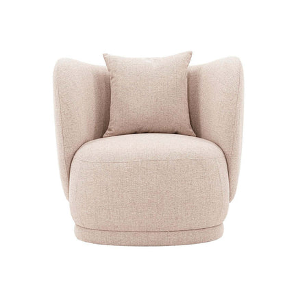 Fauteuil d'appoint contemporain Siri de Manhattan Comfort en lin tissé avec coussins - blé