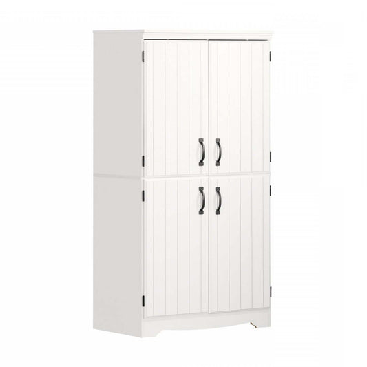 Farnel Armoire de rangement à 4 portes - Blanc pur | Farnel Armoire de rangement avec 4 portes - Blanc solide | D83G1YOD