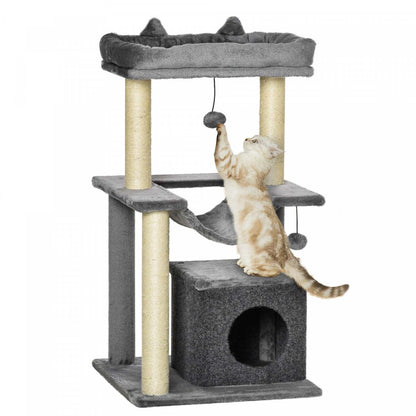 Pawhut Tour d'arbre à chat Maison pour chaton à plusieurs niveaux avec griffoir Condo Hamac Lit Balle Jouet - 19 | Pawhut Arbre À Chat Tour À Plusieurs Niveaux Maison Pour Chaton Avec Poteau À Gratter Hamac Lit Jouet Balle