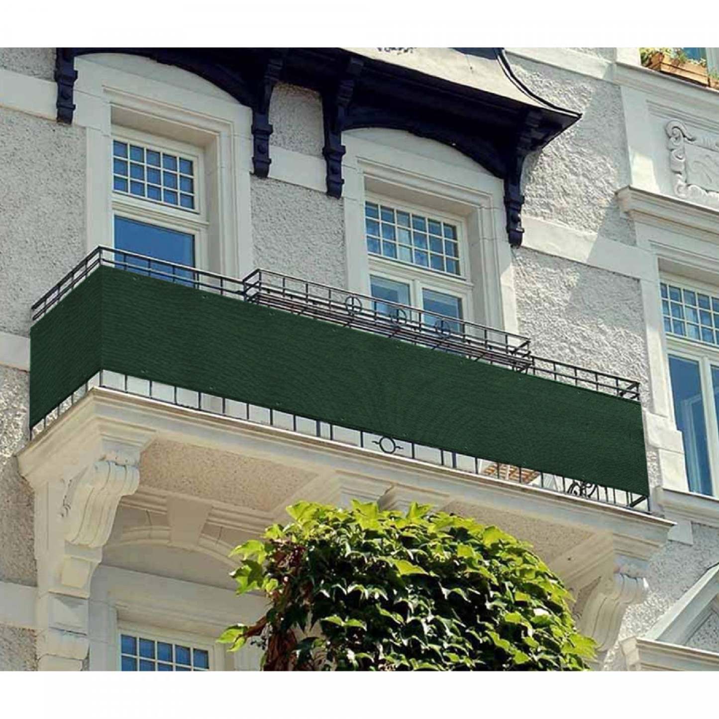 Privacy Balcony Cover Green Drapes and Blinds|Toile d’intimité pour balcon vert
