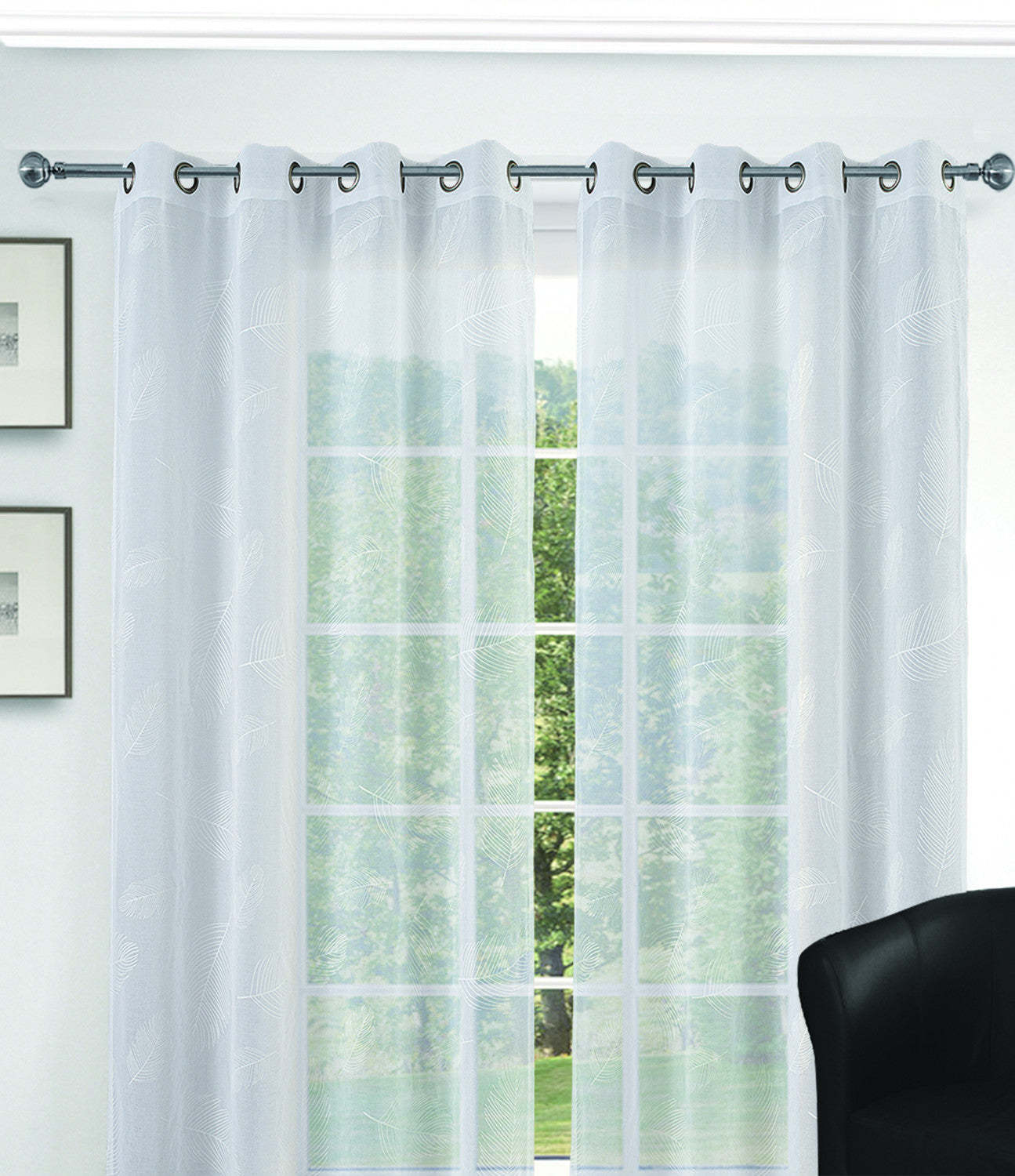 Midleton Grommet Paire de panneaux de rideaux blancs - 54x84|Paire de panneaux de rideaux blancs à oeillets Midleton - 54x84|D258U5V6