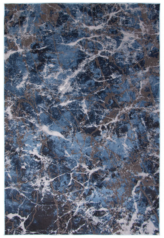 Tapis effet marbre bleu - 244 x 305 cm | Tapis Marble bleue - 244 x 305 cm | D86FGXY3