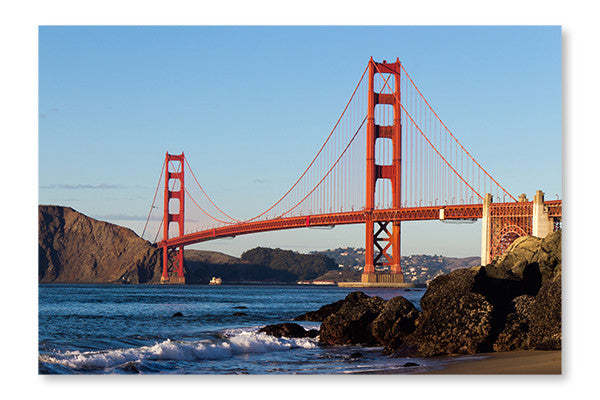 Cadre mural et panneau en tissu Golden Gate Bridge 16x24 | Golden Gate Bridge 16 po x 24 po : Cadre d'art mural et panneau de tissu | D44GPSK4