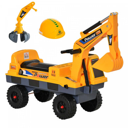 Qaba No Power Ride On Excavator Construction Digger Multi-functional Truck Toy With 2 In 1 Design De|Qaba No Power Construction Ride On Excavator Digger Multi-functional Bulldozer Toy Detachable Diggin