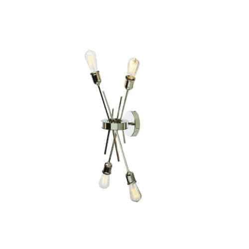Dainolite Nebraska 4 Light Wall Sconce Burnished Chrome Finish Lamp|Applique murale Nebraska de Dainolite avec fini chromé poli et 4 ampoules