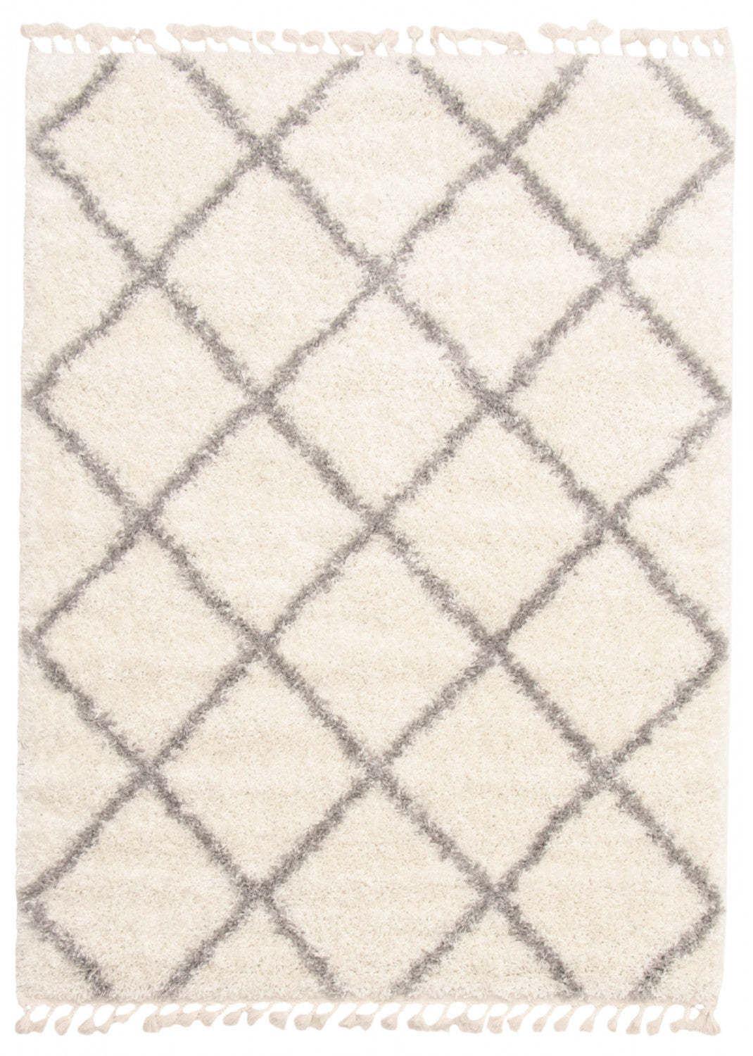 Carpette à poil long Helma Diamond crème 3 pi 11 po x 5 pi 11 po|D86F75LO