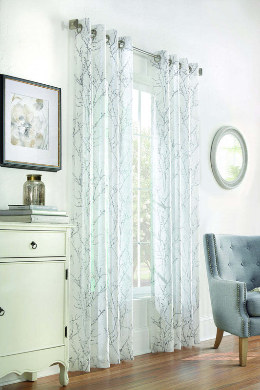 Panneau de rideau à œillets Lisette blanc - 52 po x 95 po