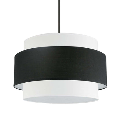 Dainolite Priya 4 Light Chandelier Small Matte Black Black/White Shade Lamp|Petit lustre Priya de Dainolite avec abat-jour noir et blanc, fini noir mat et 4 ampoules
