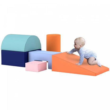 Qaba Jouets D'escalade Pour Tout-petits, 6 Pièces, Équipement De Jeu Doux Pour Enfants, Blocs D'escalade