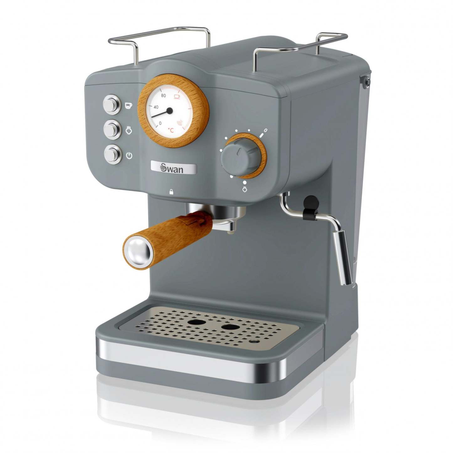 Salton Swan Nordic Pump Espresso Machine - SK22111GRYN|Machine à expresso à pompe nordique Swan - SK22111GRYN