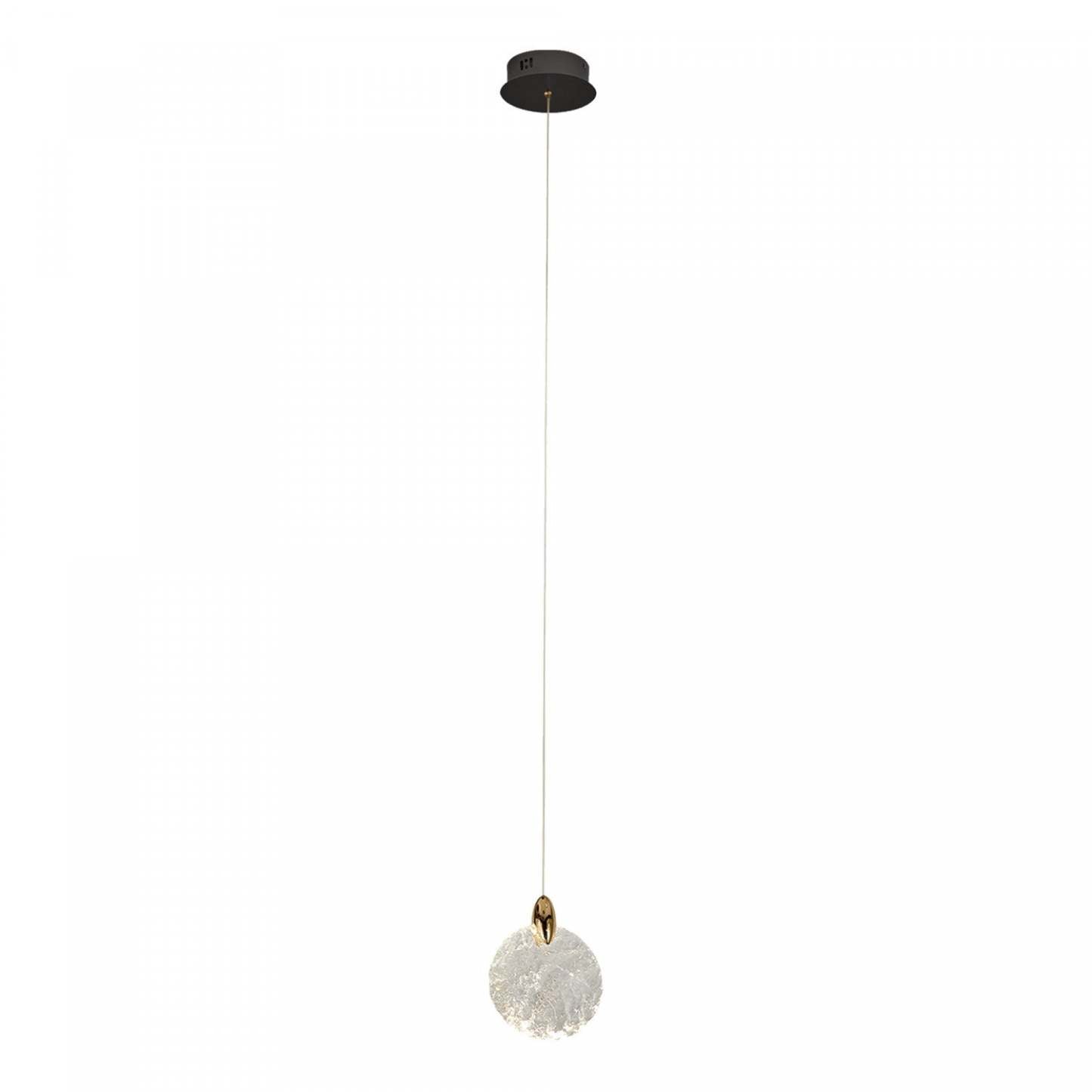 Snowflake 1 Light Integrated Led Pendant, Satin Brass Lamp | Suspension A 1 lampe A Del Integrees Snowflake, Laiton Satine