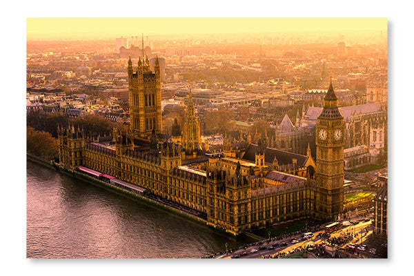 Le Big Ben et le Parlement : Cadre mural et panneau en tissu 16 x 24 po | Le Big Ben et le Parlement 16 po x 24 po : Cadre d'art mural et panneau en tissu | D44GEK6T