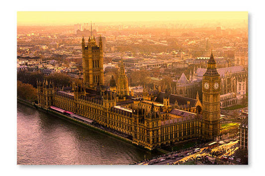 Le Big Ben et le Parlement : Cadre mural et panneau en tissu 16 x 24 po | Le Big Ben et le Parlement 16 po x 24 po : Cadre d'art mural et panneau en tissu | D44GEK6T